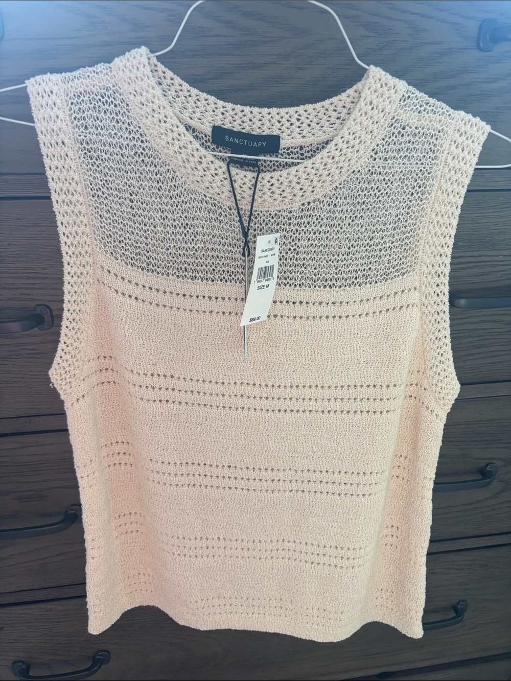 Sanctuary Sleeveless Knit Scoop Neck Tank in Pale Pink